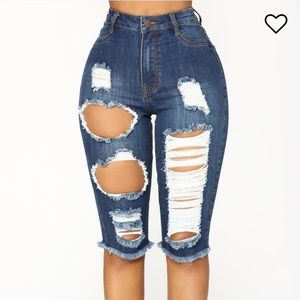 NWT Fashion Nova Bermuda Jean Shorts